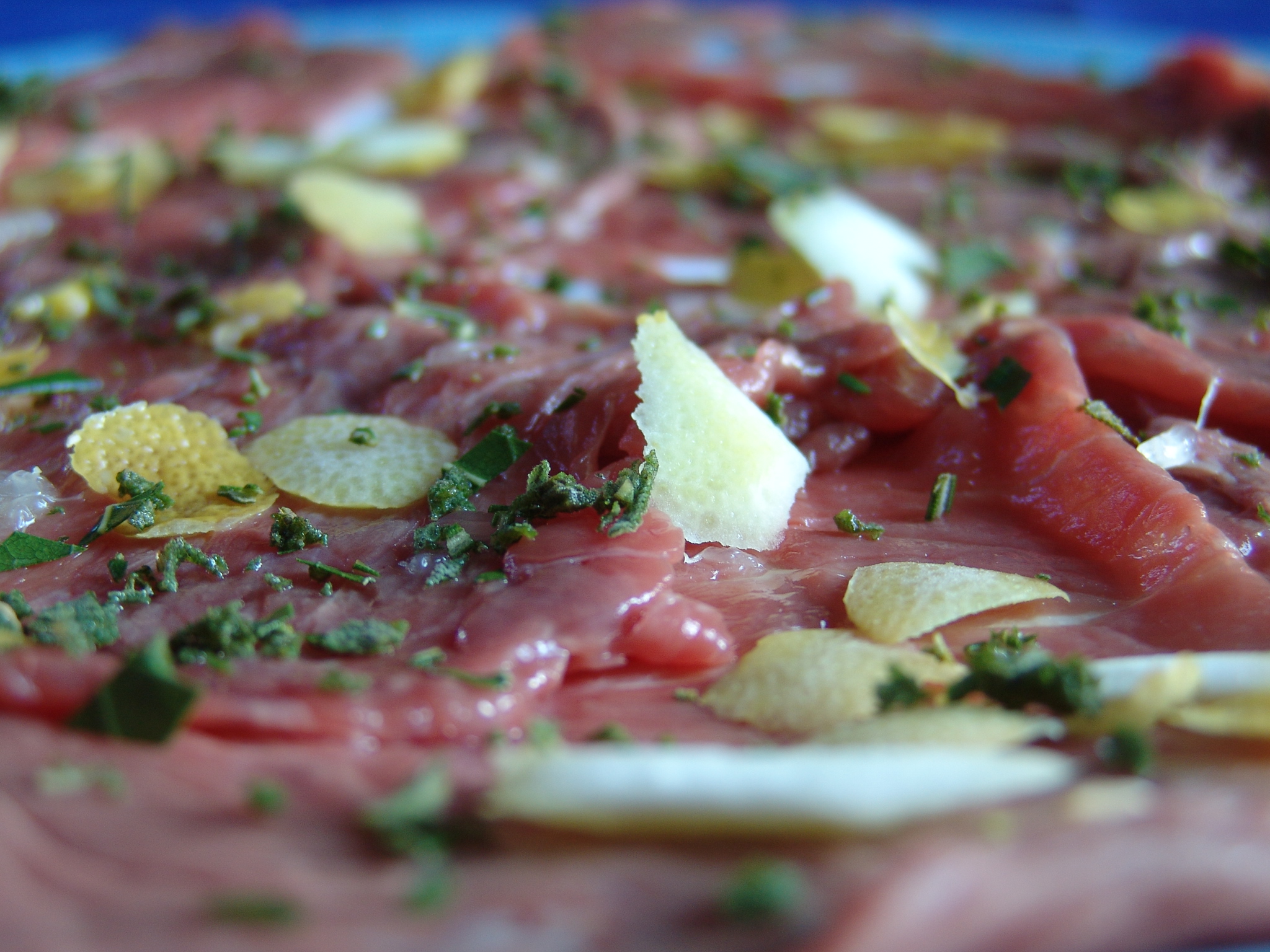 Carpaccio con scorzette di Cedro e Odori - Salvo Nicastro Chef