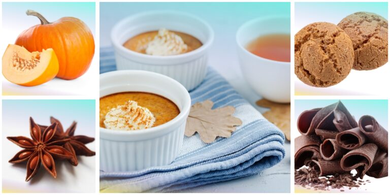 Budino di zucca con anice stellato, amaretti e cioccolato