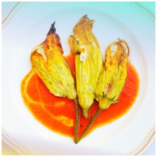 Fiori di zucca con ricotta e zafferano