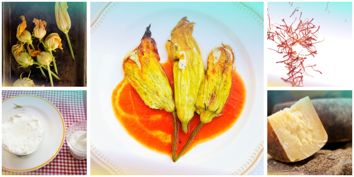 Fiori di zucca con ricotta e zafferano