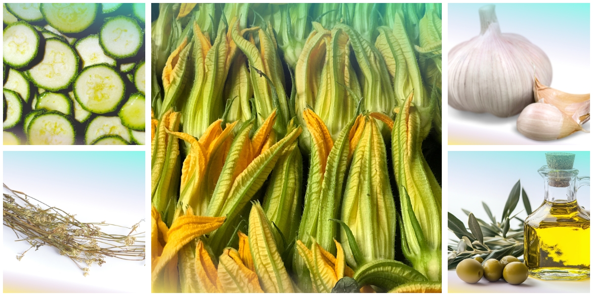 Fiori e zucchine alla pimpinella