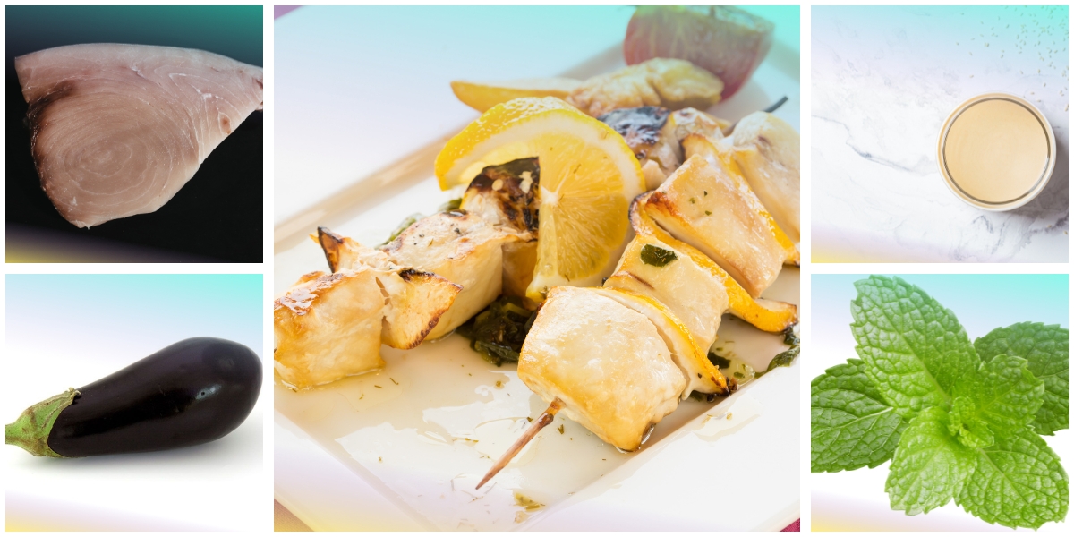 Involtini di pesce spada con babaganoush