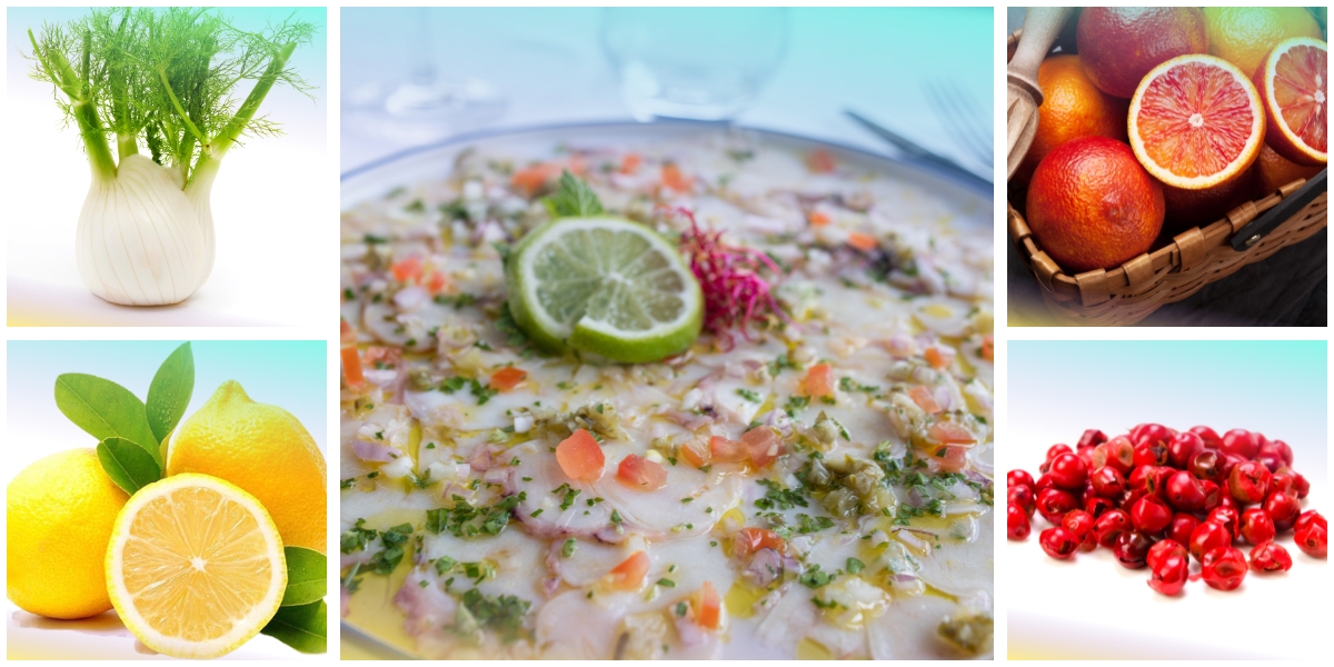 Nido di mazzancolle marinate agli agrumi