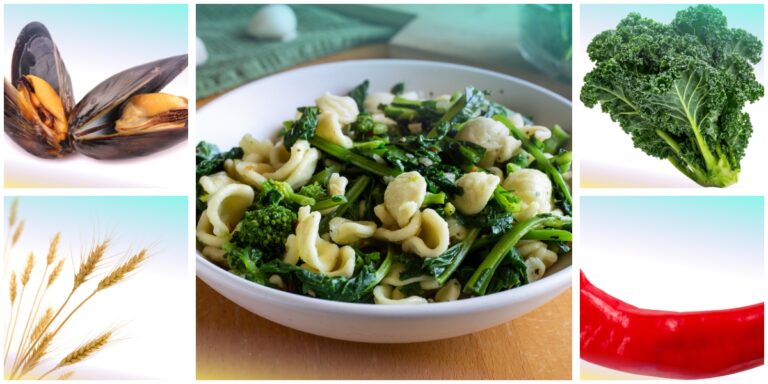 Orecchiette di grano arso con cavolo riccio e cozze