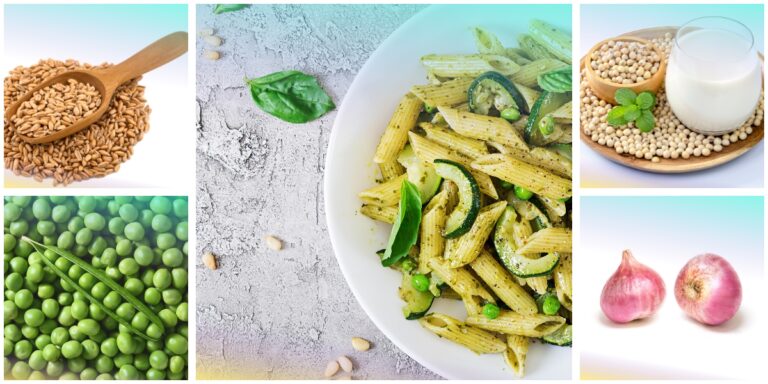 Penne al farro con piselli e panna di soia