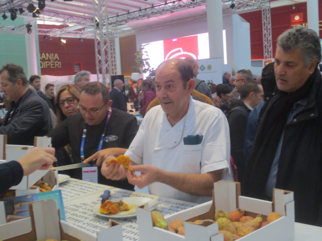 Salvo Nicastro, chef, durante un cooking show
