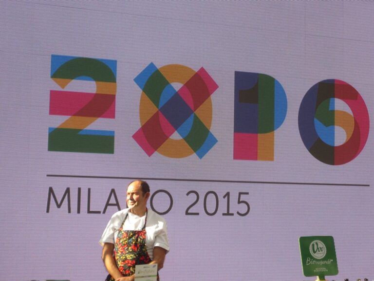 Salvo Nicastro, chef, sul palco di Expo Milano 2015