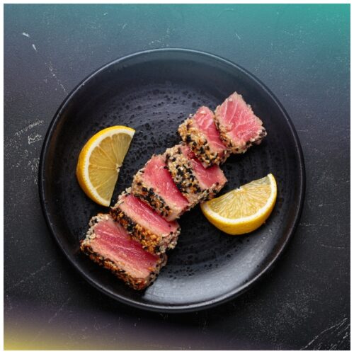 Tonno rosso con limone di Portofino e ortica