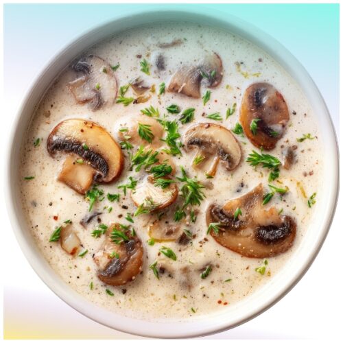 Vellutata di cicerchie e funghi cardoncelli