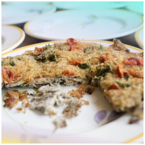 Ventaglio di sarde al pepe nero